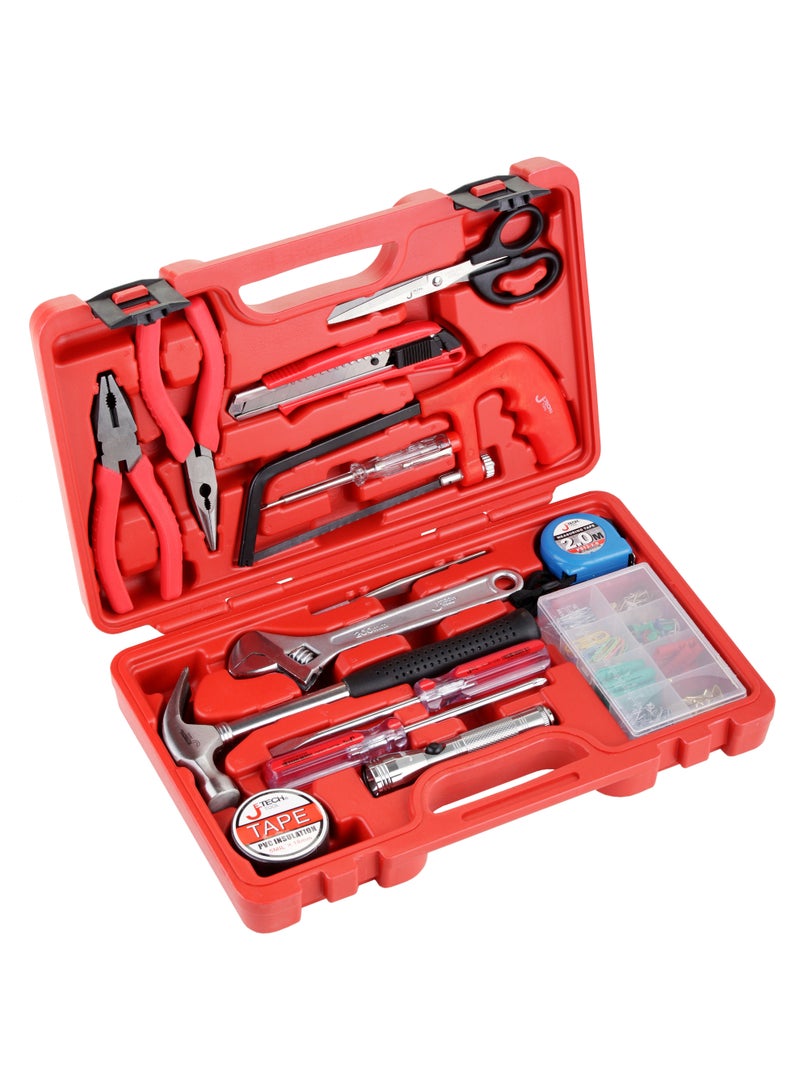jetechtool Jetech 15-Piece General Tool Set, Household & Workshop Kit, Hand Tool Kit for Home, Office with Portable Toolbox Storage Case – JEB-F15 - Image 1