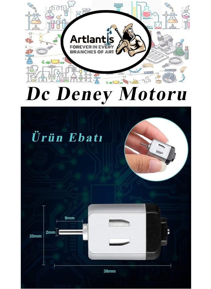Artlantis محرك تجربة 3 فولت قطعة واحدة 3V - 6 V DC دينامو عالي السرعة لمحطة المدرسة هواية محرك صغير يعمل ببطاريتين  - Image 3