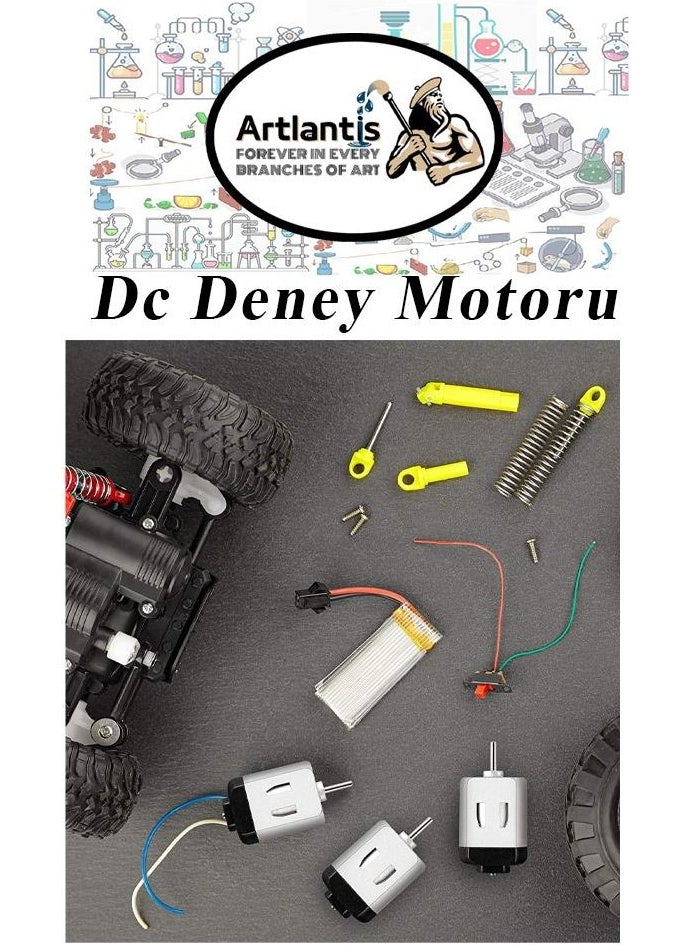 Artlantis محرك تجربة 3 فولت قطعة واحدة 3V - 6 V DC دينامو عالي السرعة لمحطة المدرسة هواية محرك صغير يعمل ببطاريتين  - Image 4