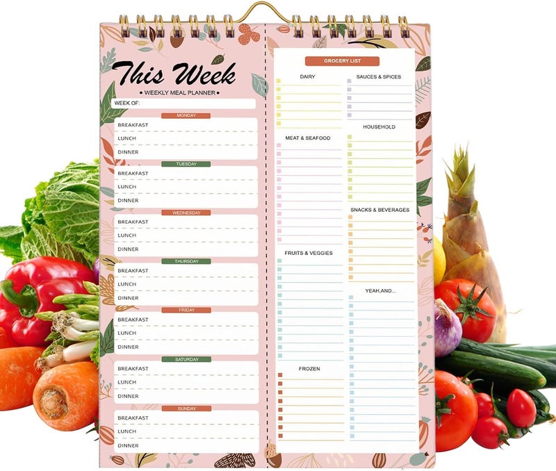 Weekly Meal Planner With Grocery List 52 Sheets Food Organizer No 4 UK - Image 1