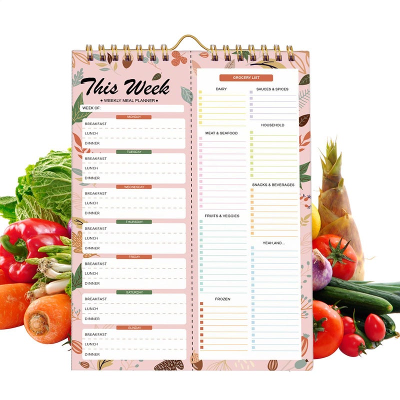 Weekly Meal Planner With Grocery List 52 Sheets Food Organizer No 4 UK - Image 2