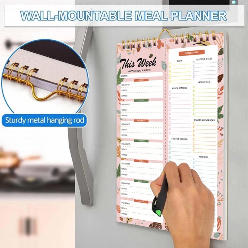 Weekly Meal Planner With Grocery List 52 Sheets Food Organizer No 4 UK - Image 5