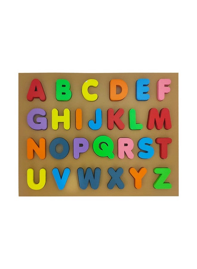 Wembley Toys Wembley Wooden Uppercase A-Z English Alphabetical Puzzle Board for Kids(25 pieces) | Wooden Multicolor Learning Educational Board for Kids | Preschool Learning Educational Puzzle Set Multicolor for Kids Ages 3+ IS 9873(Part 1), BIS approved - Image 1