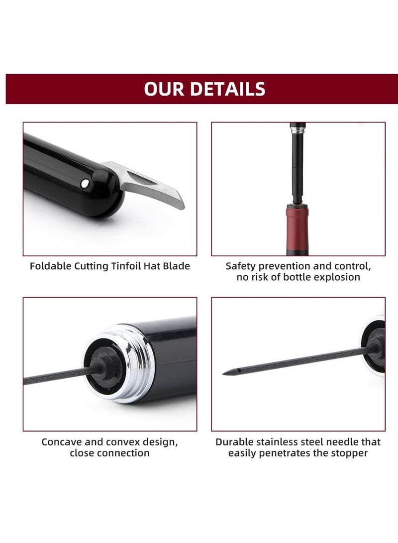 Zikra Portable Air Pressure Wine Opener, 2 in 1 Cork Wine Opener Needle with Foil Cutter, Handheld Cork Opener, Effortless Wine Opening - Image 2