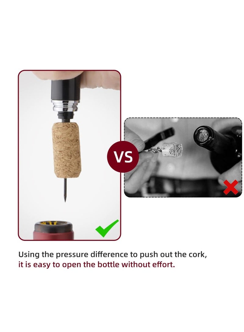 Zikra Portable Air Pressure Wine Opener, 2 in 1 Cork Wine Opener Needle with Foil Cutter, Handheld Cork Opener, Effortless Wine Opening - Image 5