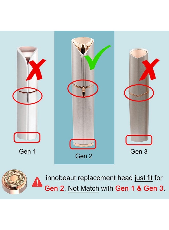 innobeaut Women'S Facial Hair Remover Replacment Heads Generation 2 Double Halo Perfect For Finishing Touch Flawless Gen 2 Facial Hair Removal,18K Gold-Plated 4-Pc Pack - Image 1
