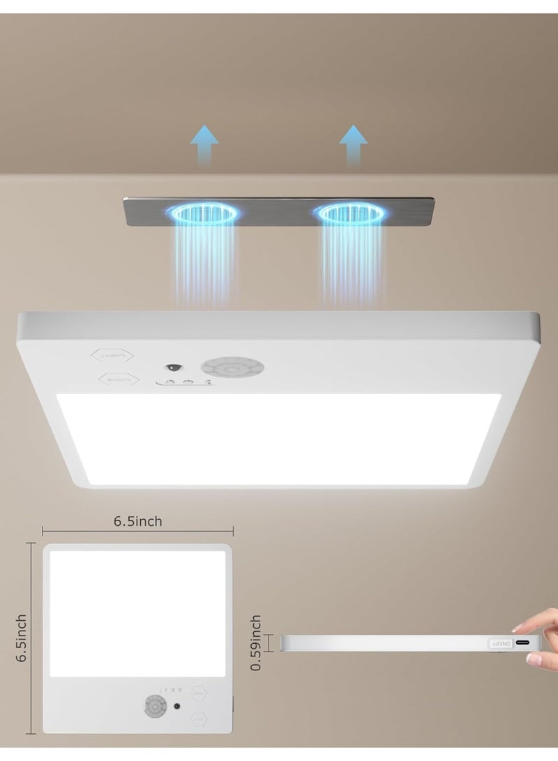 كيلا مصباح سقف LED مدمج، مصباح قابل لإعادة الشحن يعمل بالبطارية مع جهاز تحكم عن بعد، بدون أسلاك مصباح لاسلكي يعمل بمستشعر حركة، 12000mAh IP54 مصباح سقف مقاوم للماء للحمام والدش وخزانة المطبخ - Image 2