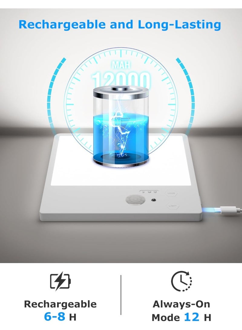 كيلا مصباح سقف LED مدمج، مصباح قابل لإعادة الشحن يعمل بالبطارية مع جهاز تحكم عن بعد، بدون أسلاك مصباح لاسلكي يعمل بمستشعر حركة، 12000mAh IP54 مصباح سقف مقاوم للماء للحمام والدش وخزانة المطبخ - Image 5