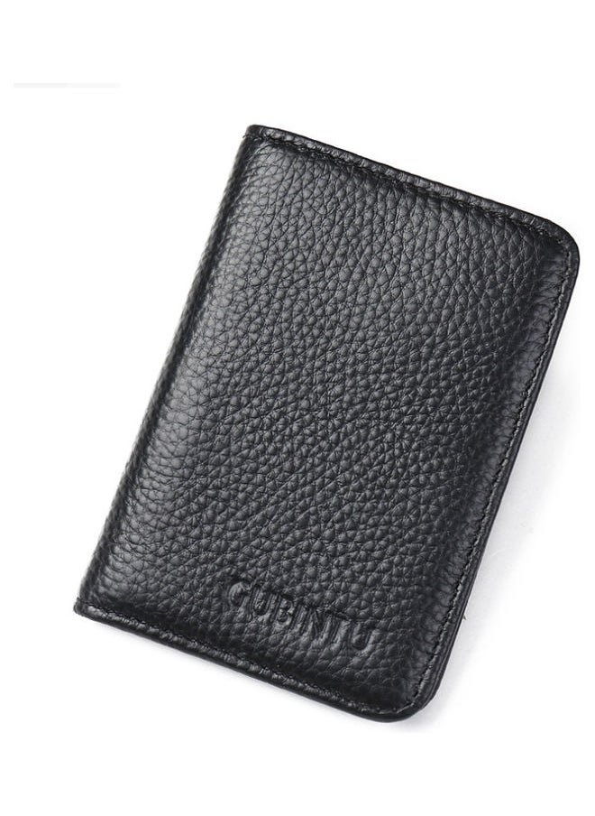 Beauenty Mini Wallet Zipper Top Multi Functional Leather Coin Bag Black  - Image 3