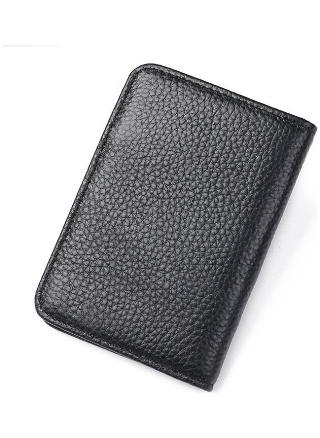 Beauenty Mini Wallet Zipper Top Multi Functional Leather Coin Bag Black  - Image 2