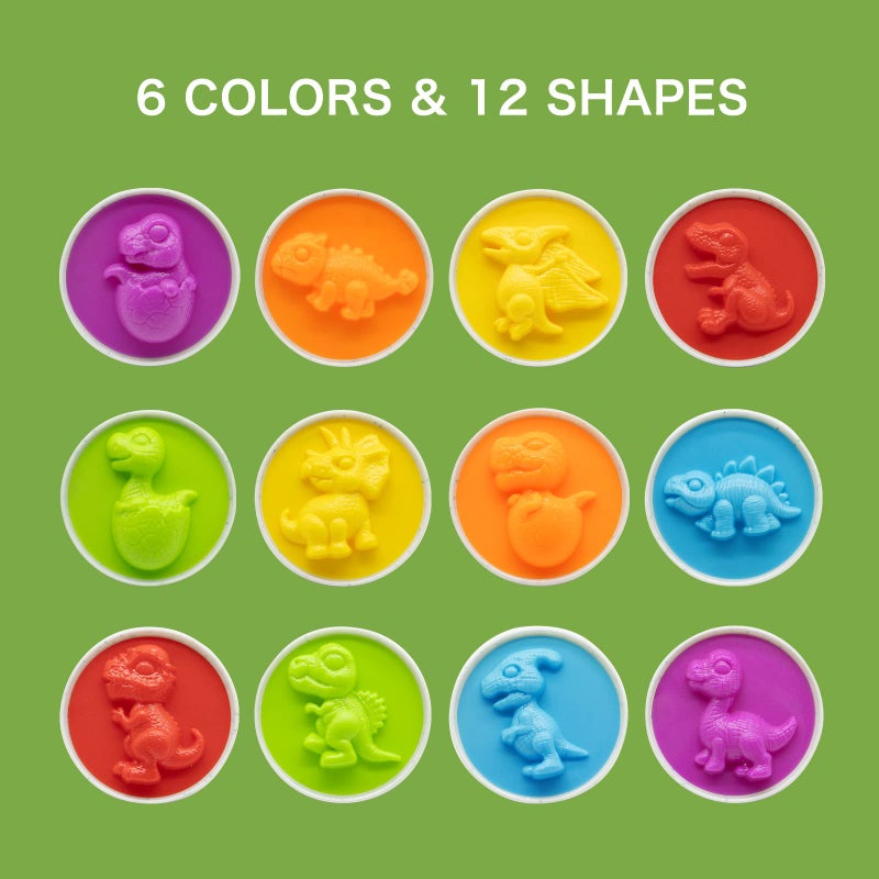 MOONTOY Dinosaur Matching Eggs for Toddlers â€“ Easter Eggs Toy â€“ 12PCS Educational Learning Color & Shape Recognition Montessori STEM Toy, Sorting Fine Motor Skills, Easter Gift, Easter Basket Stuffers - Image 2