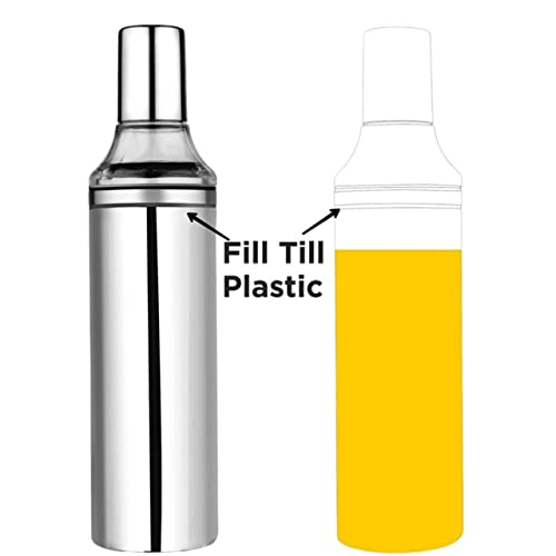 Aquasleri Steel Oil Dispenser 1 Liter | Oil Bottle | Oil Container | Oil Can with Nozzle 1000ml | Oil Can | Air-Tight Spill Proof - (Pack of 2) Silver Steel - Image 4