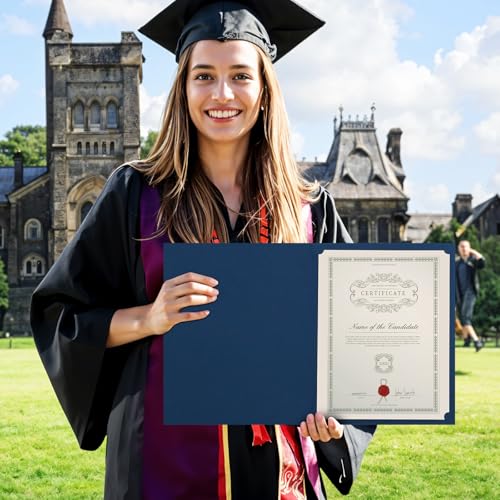 WSICSE 24 Pack Navy Blue Certificate Holders with Gold Foil Border, Certificate Covers for 8.5 x 11 Inch Certificate Paper Graduation Award Documents - Image 5