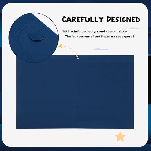 WSICSE 24 Pack Navy Blue Certificate Holders with Gold Foil Border, Certificate Covers for 8.5 x 11 Inch Certificate Paper Graduation Award Documents - Image 4