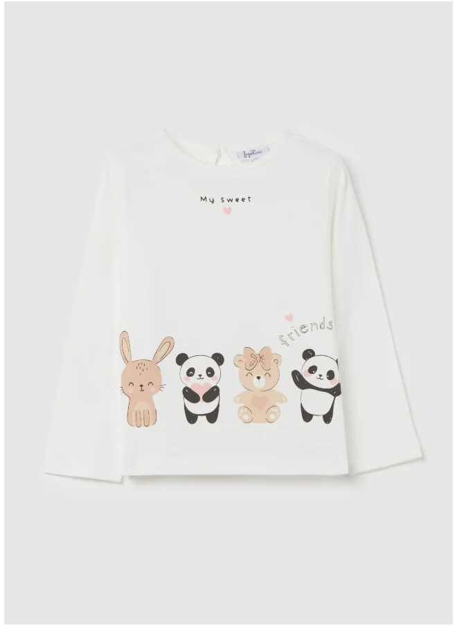 او في اس T-shirt with long sleeves and animals print