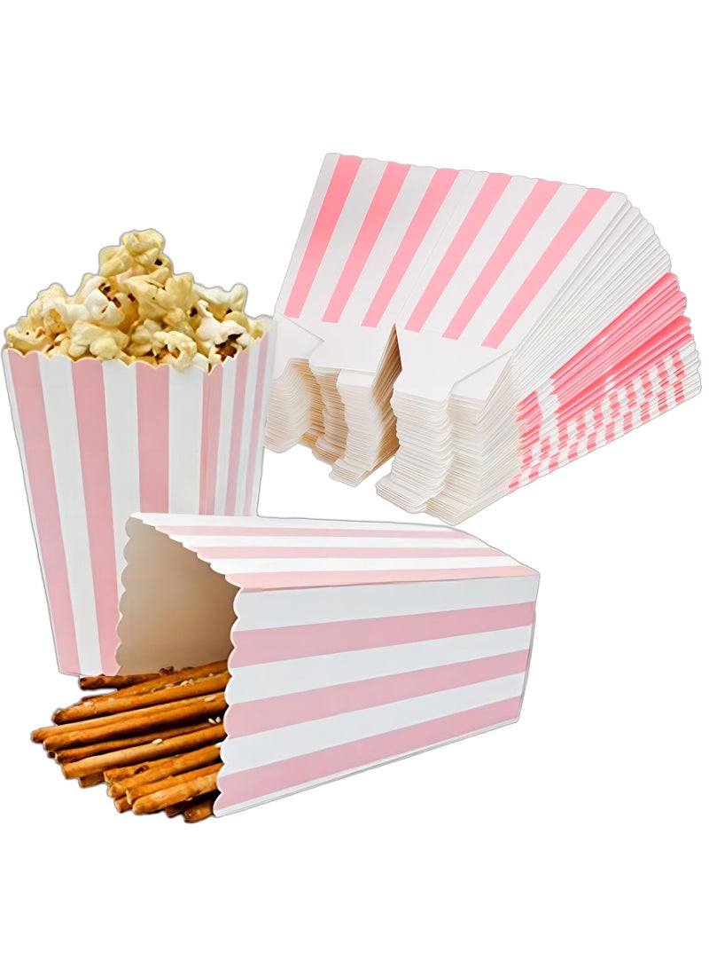 Sweet seven 50 صندوق فشار بنمط خطوط وردية - أدوات مائدة زخرفية للحفلات - 11.5 x 5 سم - Image 1