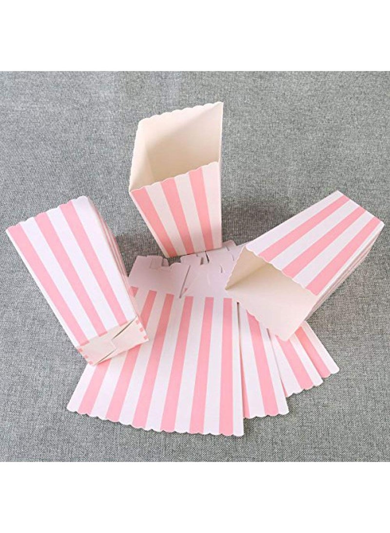 Sweet seven 50 صندوق فشار بنمط خطوط وردية - أدوات مائدة زخرفية للحفلات - 11.5 x 5 سم - Image 5