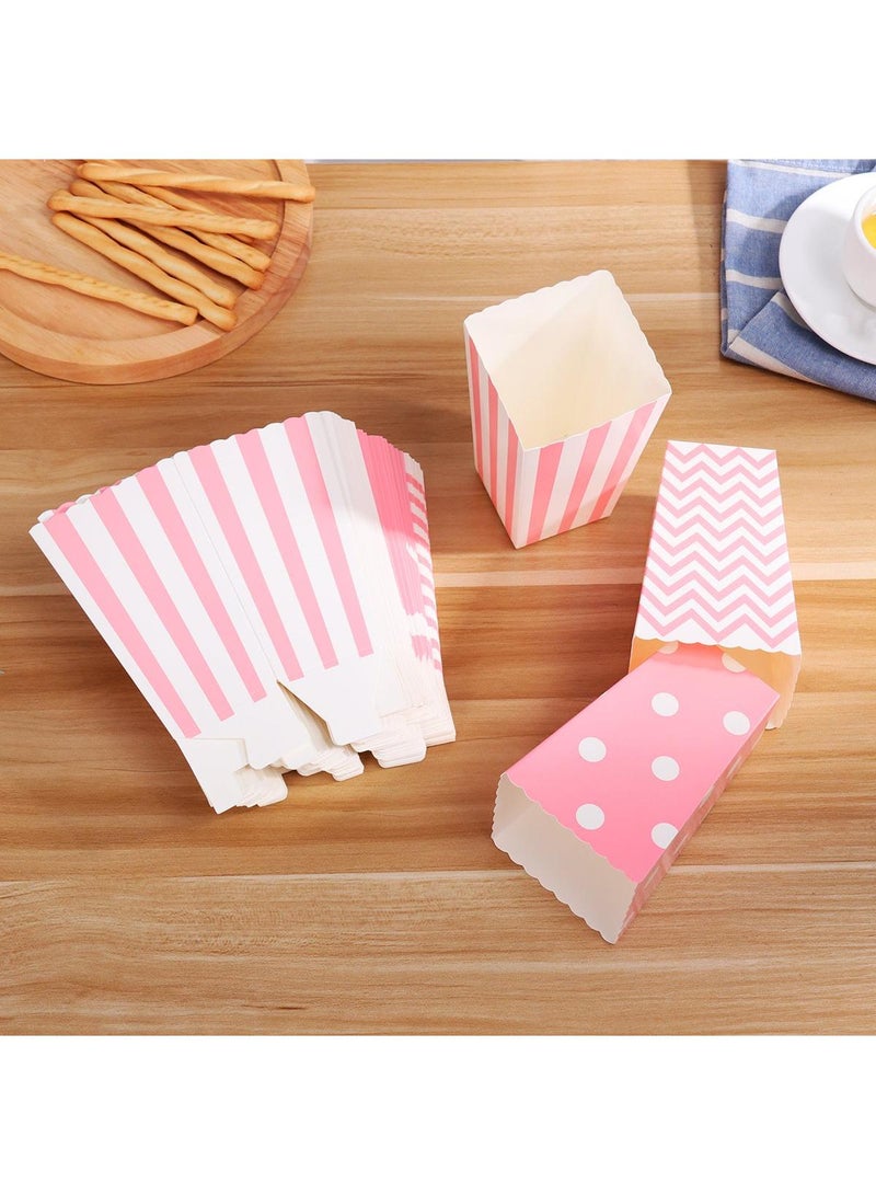 Sweet seven 50 صندوق فشار بنمط خطوط وردية - أدوات مائدة زخرفية للحفلات - 11.5 x 5 سم - Image 4