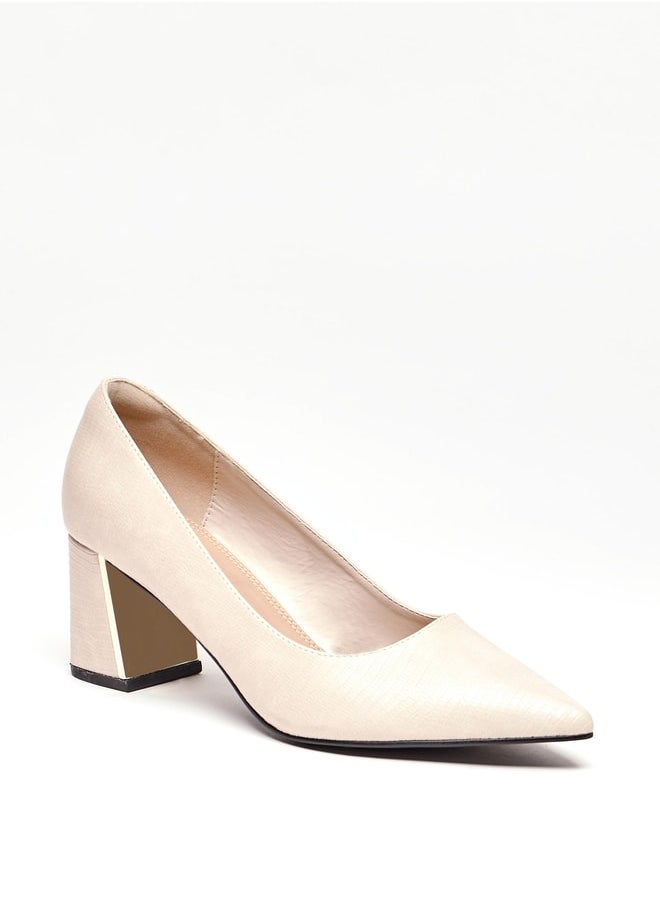 Celeste Women's Textured Slip-On Shoes with Block Heels  - Image 1