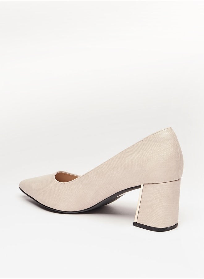 Celeste Women's Textured Slip-On Shoes with Block Heels  - Image 2