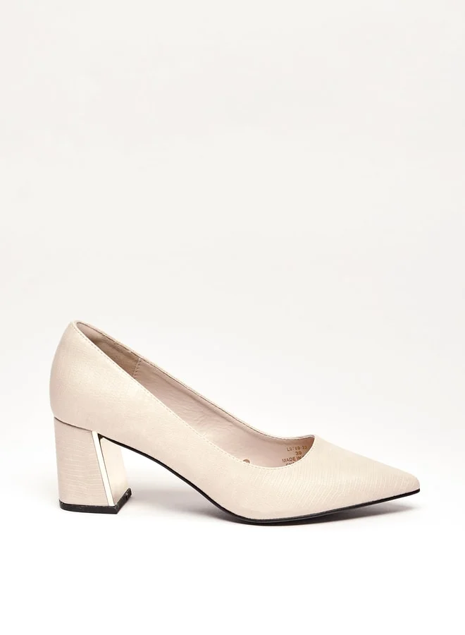 Celeste Women's Textured Slip-On Shoes with Block Heels