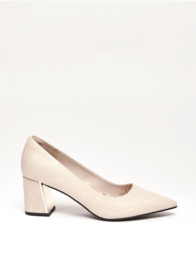 Celeste Women's Textured Slip-On Shoes with Block Heels  - Image 3