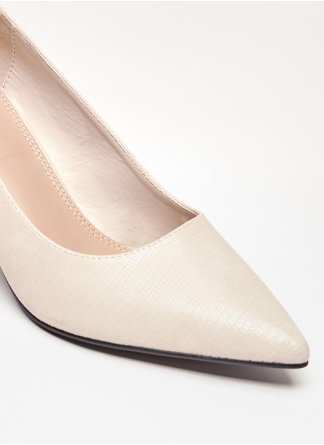 Celeste Women's Textured Slip-On Shoes with Block Heels  - Image 5