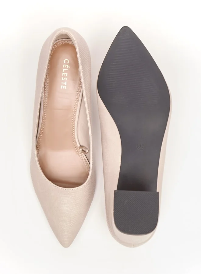 Celeste Women's Textured Slip-On Shoes with Block Heels