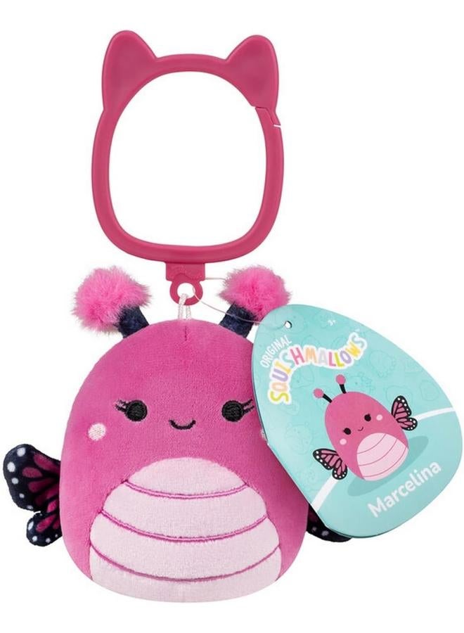 Jazwares Squishmallows Clip-On the Raspberry Pink Monarch Butterfly - Marcelina (3.5 Inch) - Image 3