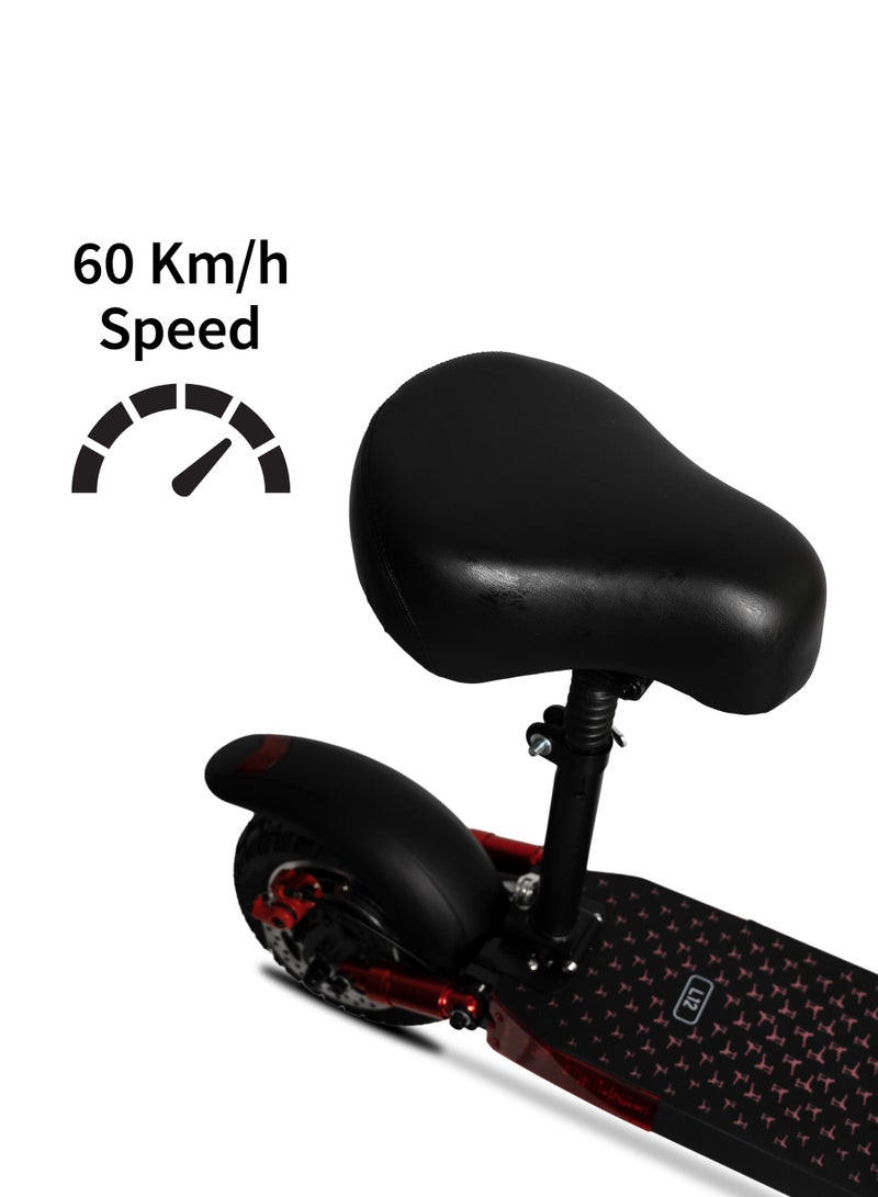 لاكي ليانغ سكوتر كهربائي Lucky Liang L12 بمحرك 600 واط، بطارية 48 فولت 13 أمبير، سرعة 60 كم/ساعة، مدى 40 كم، إطارات طريق 10 بوصات، يشمل خوذة وسترة أمان – سكوتر كهربائي قابل للطي من الألومنيوم مع تعليق خلفي ومكابح قرصية - Image 4