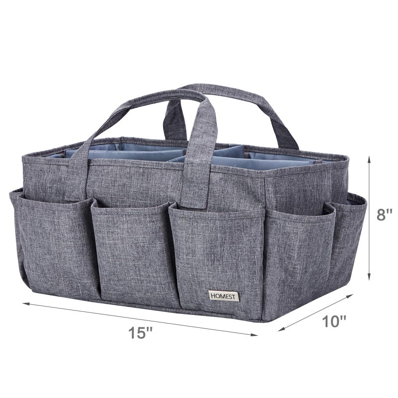 HOMEST Craft Organizer Tote Bag with Multiple Pockets, Storage Art Caddy for Scrapbooking, Crafts Supply Carrier for Tool, Gray - Image 5