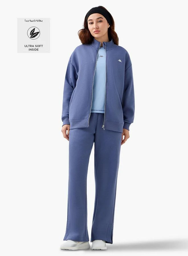 Kappa Kappa Slit Accent Flared Track Pants with Pockets
