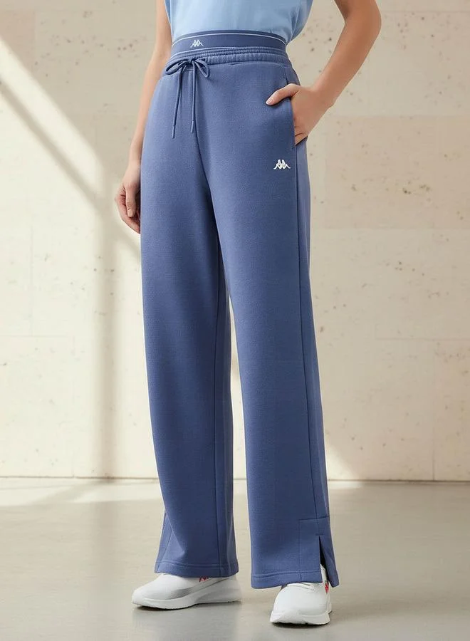 Kappa Slit Accent Flared Track Pants with Pockets