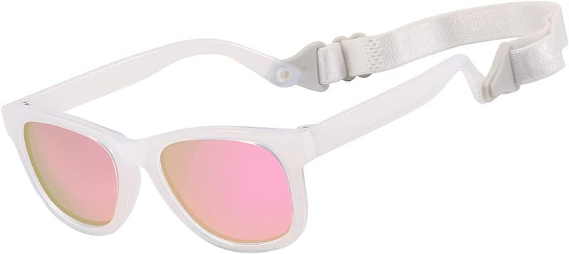 MAXJULI Baby Infant Sunglasses Safe, Soft, With Adjustable Strap 0-24 Months BPA Free 7002 - Image 1