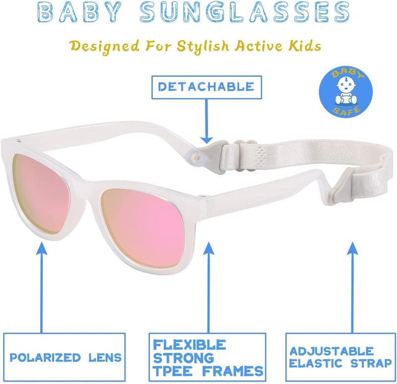 MAXJULI Baby Infant Sunglasses Safe, Soft, With Adjustable Strap 0-24 Months BPA Free 7002 - Image 5