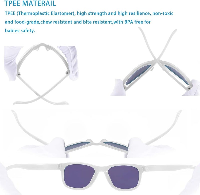 MAXJULI Baby Infant Sunglasses Safe, Soft, With Adjustable Strap 0-24 Months BPA Free 7002 - Image 4