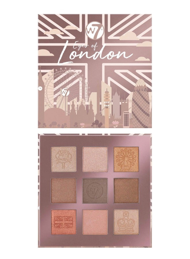 W7 Cosmetics لوحة ظلال العيون 9 درجات من عيون لندن - Image 1