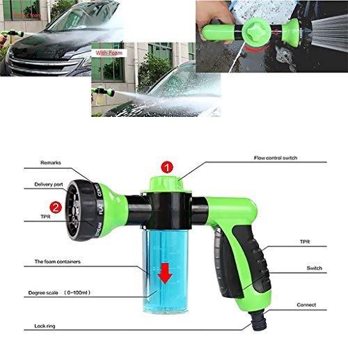 Generic SAYKHUS High Pressure Spray Car Wash Snow Foam Water Gun Clean Pipe Washer 2 Colors Green  - Image 3