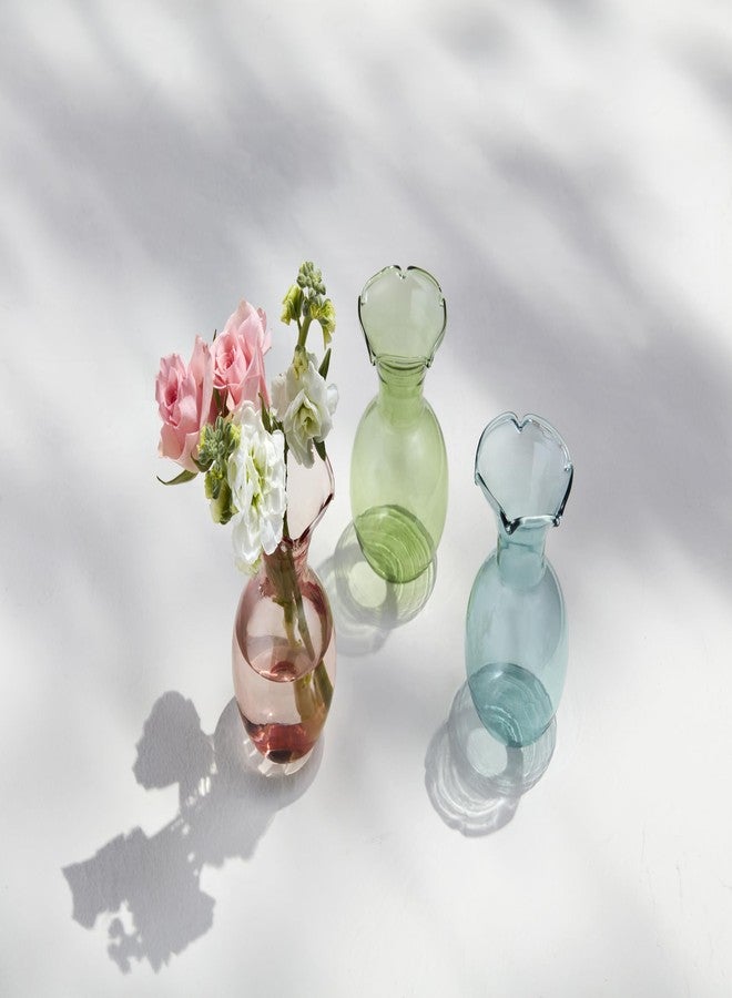 Mud Pie Blue Botanica Ruffle Vase; 4" x 3 1/4" Dia - Image 2