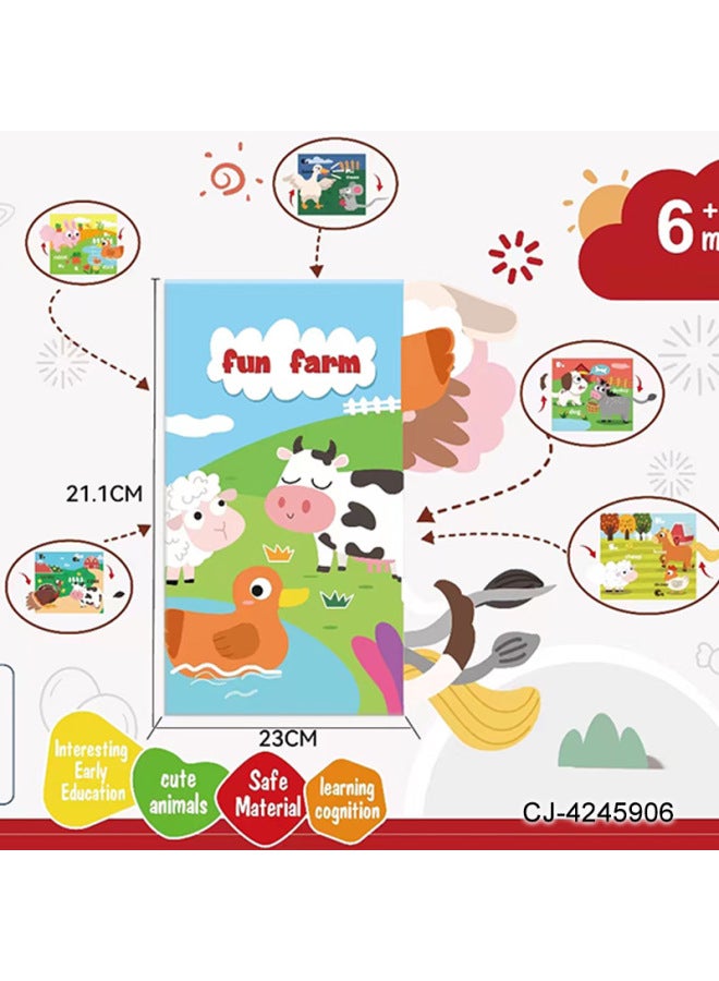 CJ Years Old Cognition 3-6 Months Old Cloth Book Baby Baby Can Bite Early Education Tear-proof Educational Toys Tail - Image 3