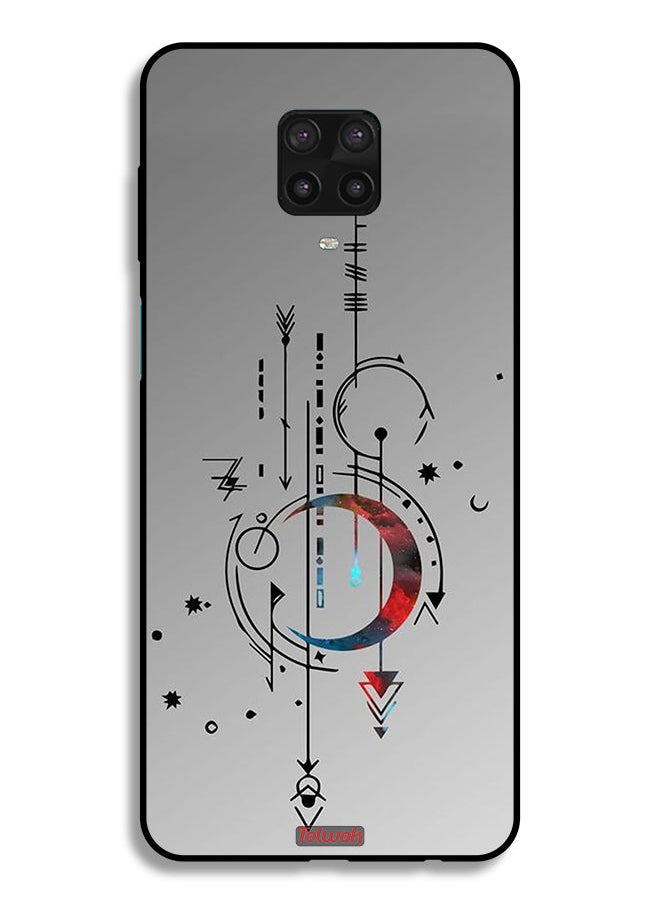 Tolwak غطاء حماية لهاتف Xiaomi Redmi Note 9 Pro بنمط فني القمر والسهام  - Image 2