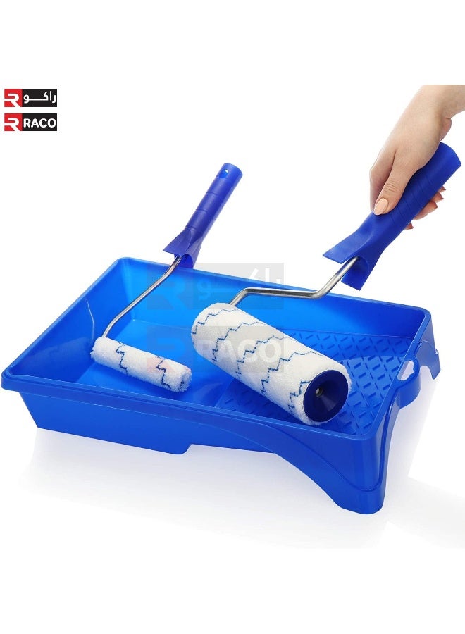 RACO Professional Plastic Paint Tray For Easier Dipping of Paint Rollers and Brushes DIY (4 Inch, Blue)  - Image 2