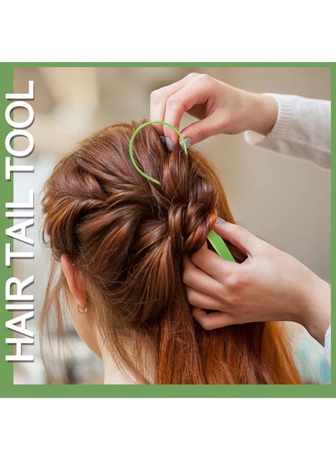 TsMADDTs Topsy TsMADDTs Hair Styling Set - 6 Pack with French Braid Tools, Rat Tail Combs for Hair Styling (Yellow & Green)  - Image 3
