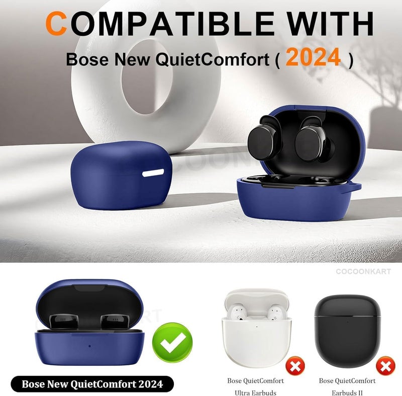 Cocoonkart Soft Silicone Case Cover for Bosee New QuietComfort (2024) -Blue - Image 2