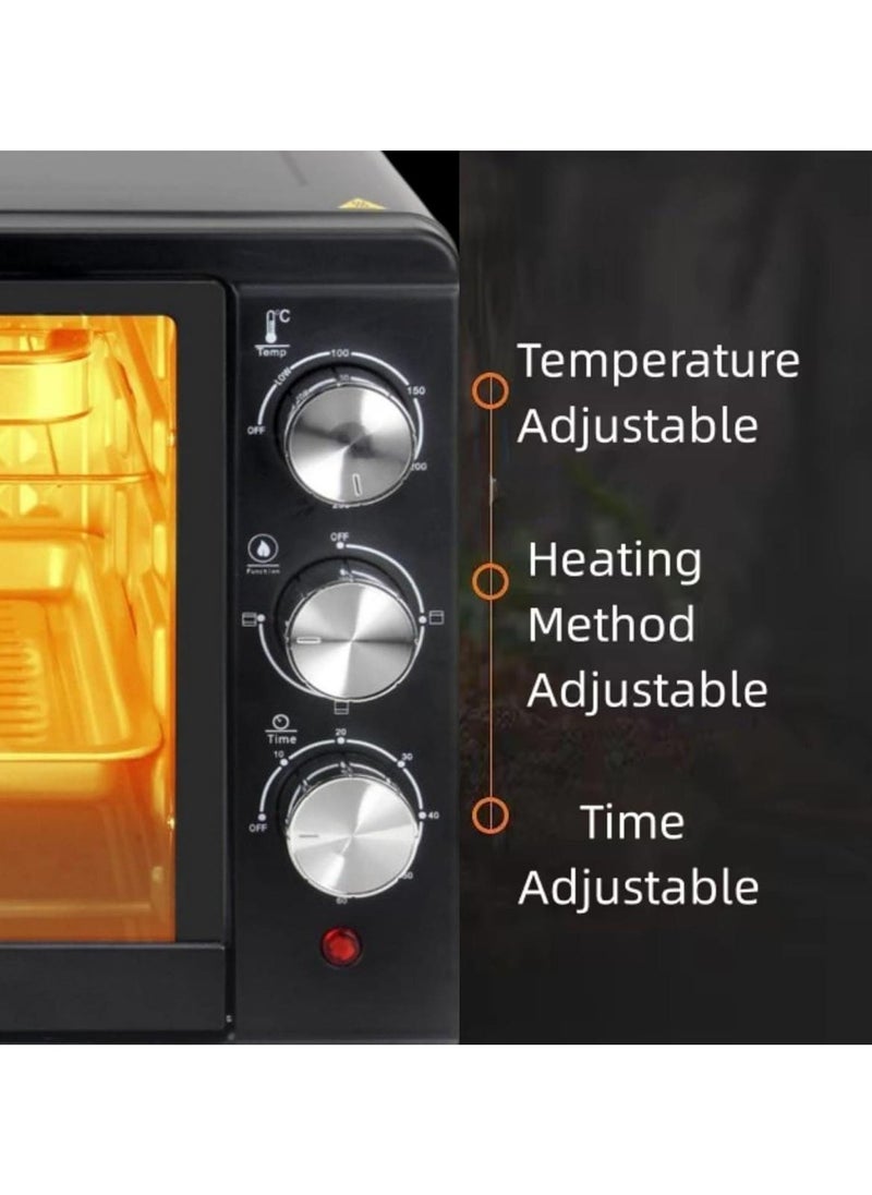 Generic 35L Electric Oven, 1500W Countertop Toaster Oven – Adjustable Thermostat & Timer, 90-Min Timer, Rotisserie Chicken Grill, Bake, Roast, Pizza Maker – Includes Fry Pan & Wire Rack  - Image 3