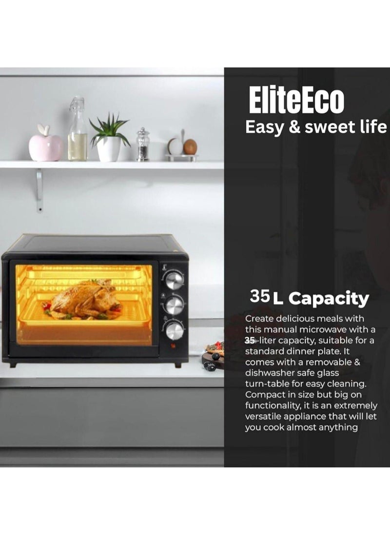 Generic 35L Electric Oven, 1500W Countertop Toaster Oven – Adjustable Thermostat & Timer, 90-Min Timer, Rotisserie Chicken Grill, Bake, Roast, Pizza Maker – Includes Fry Pan & Wire Rack  - Image 5
