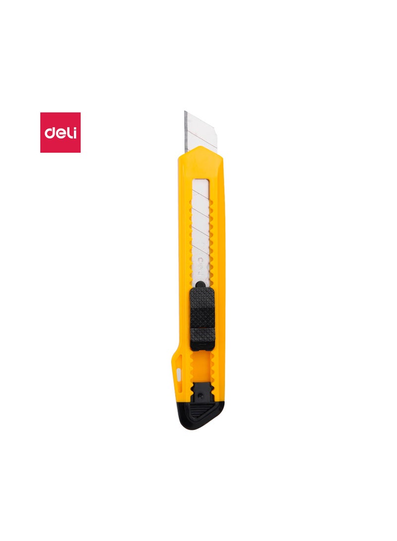 Deli Deli Snap-Off Cutter Knife - 8 Blades, Hard SK2 Steel, Yellow, E2001 - Image 1