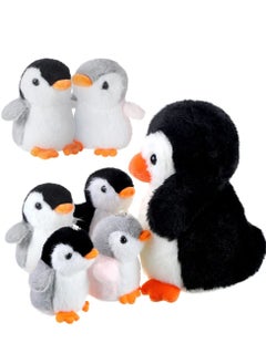 SYOSI, 7pcs Plush Stuffed Penguin Toys with Mom and Small Baby, Realistic Penguin Plushie Toy as Birthday Festival Gift for Kids Boys Girls, Sleep Partners