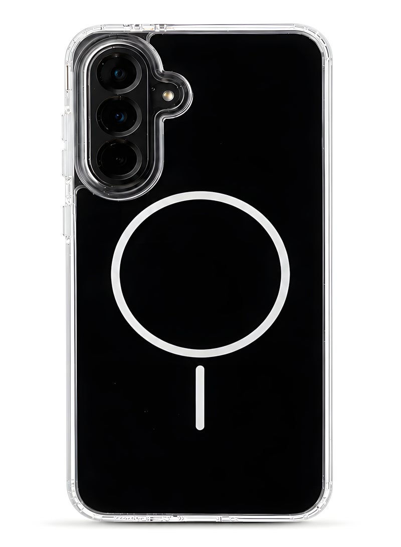 MagSafe Case for Samsung Galaxy A37 – Shockproof Magnetic Cover, Colored Back with Clear Edges, Scratch-Resistant, Raised Camera Protection, Slim Protective Case - Black - Image 1
