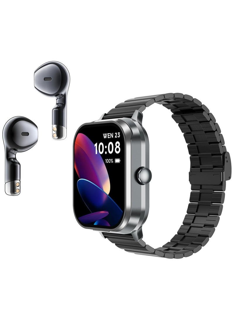 AROAQ D8Pro 2.01" TFT Smartwatch with Earbuds Smart Watch TWS Wireless Bluetooth Headset Health Monitor Fitness Tracker Bluetooth Call Music Player - Image 1
